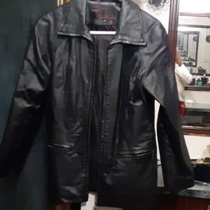 Genuine black leather coat. Make offer